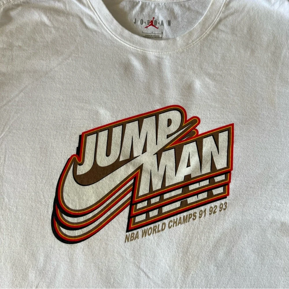 Air‎ jordan shirt mens large white red jump man nike logo swoosh streetwear